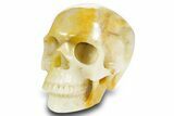 Realistic Banded Orange Calcite Skull #378611-2